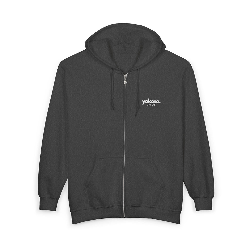 Black hoodie with 'Yokoso' logo on a white background